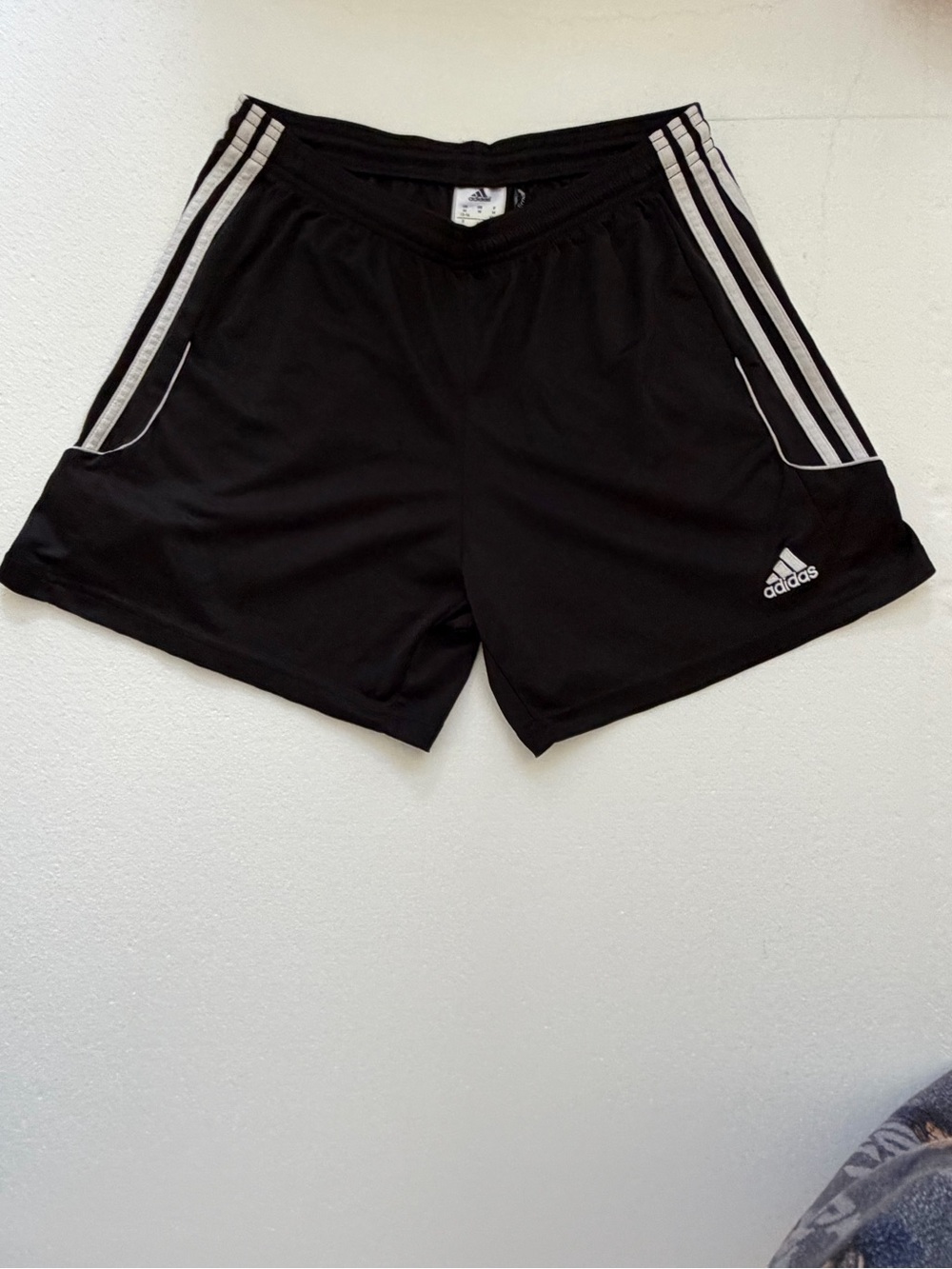 Adidas Climalite Youth M Black 3-Stripe Soccer Athletic Shorts